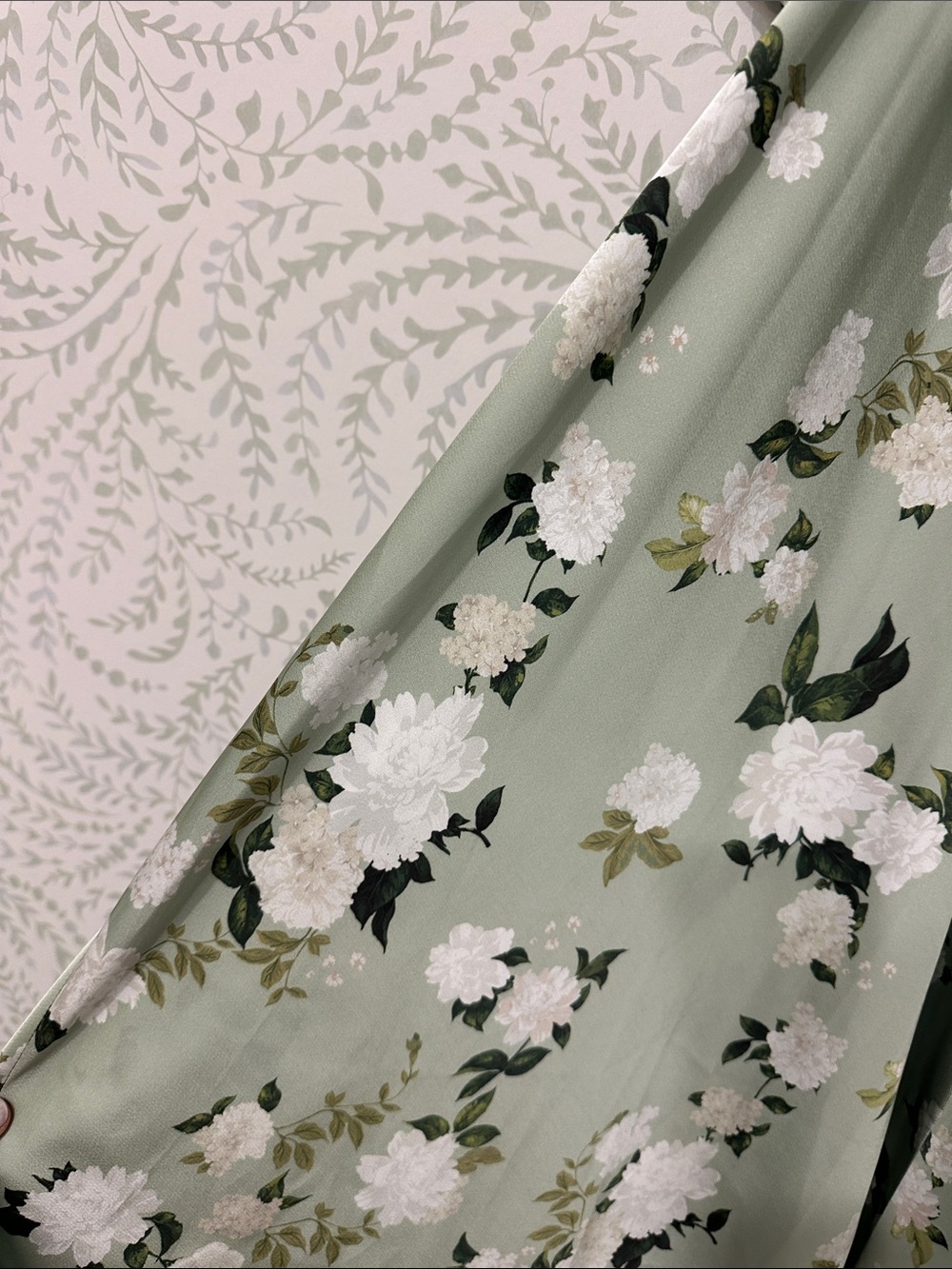 BHLDN Pale Sage Green Floral V-Neck Maxi Dress NWT - Picture 6 of 6